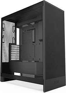 Корпус NZXT H7 Flow 2024 — Mid-Tower ATX Airflow — В комплекте 3 предустановленных 120-мм вентилятора — Поддержка установки нижних вентиляторов для выделенного охлаждения видеокарты — Система организации кабелей — Черный
