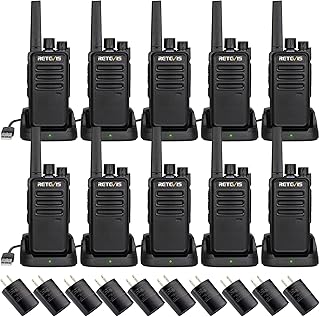 Рации Retevis RT68 с большим радиусом действия, компактные, прочные, надежные, перезаряжаемые, с USB-зарядной базой, для школы, ресторана, церкви и бизнеса (10 шт.)