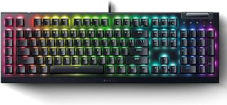 Механическая игровая клавиатура Razer BlackWidow V4 X: желтые переключатели, линейные и бесшумные, 6 макроклавиш, RGB-подсветка Chroma, колпачки клавиш из ABS-пластика, роликовые и мультимедийные клавиши, функция Snap Tap.