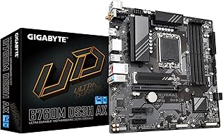 Материнская плата GIGABYTE B760M DS3H AX (LGA 1700/ Intel/ B760/ M-ATX/ DDR5/ 2* M.2/ PCIe 4.0/ USB 3.2 Gen 2 Type-C/ Wi-Fi 6E/ 2.5GbE LAN/ Q-Flash Plus/ PCIe EZ-Latch/