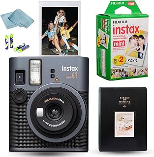 Набор моментальной фотокамеры FUJIFILM Mini 41 – моментальная фотокамера с пленкой Fujifilm Mini (20 листов), фотоальбомом, батарейками, салфеткой для чистки и аксессуарами – отличный подарок для детей, подростков и начинающих фотографов.