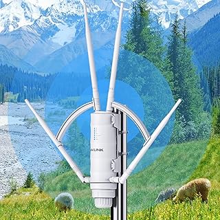 WAVLINK AC1200 — уличный всепогодный расширитель Wi-Fi дальнего действия/точка доступа с пассивным PoE, двухдиапазонный 5G+2.4G, 4 всенаправленные антенны 7 дБи, поддерживает режимы маршрутизатора/точки доступа/ретранслятора/сетчатой ​​сети.