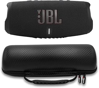 Водонепроницаемая портативная колонка JBL Charge 5 со встроенным повербанком и карбоновым чехлом gSport (черная)