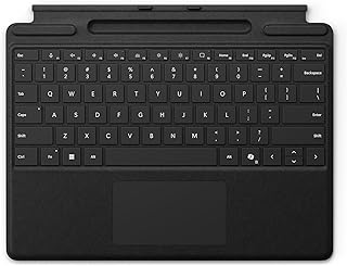 Клавиатура Microsoft Surface Pro для Surface Pro Copilot+ (11-е издание), Pro 9 и 8 с отсеком для стилуса, материал Alcantara, черный.