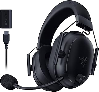 Беспроводная игровая гарнитура Razer BlackShark V2 HyperSpeed: легкий вес 280 г - технология THX Spatial Audio - гибкий микрофон - 50-мм динамики - 2,4 ГГц, Bluetooth или USB - 70 часов работы от батареи с зарядкой через USB Type-C - черный