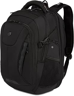 Рюкзак для ноутбука SwissGear Travel Tech Elite – подходит для ноутбуков до 16 дюймов – рюкзак ScanSmart, соответствующий требованиям TSA, с USB-портом, отделением для обуви и органайзерами – черный