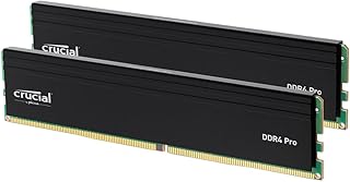 Комплект оперативной памяти Crucial Pro 32 ГБ DDR4 (2x16 ГБ), высокопроизводительная, 3200 МГц (или 3000 МГц или 2666 МГц), UDIMM 288-контактный, совместим с процессорами Intel и AMD Ryzen - CP2K16G4DFRA32A