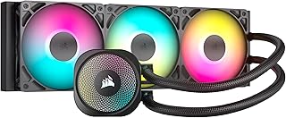 Жидкостное охлаждение процессора CORSAIR Nautilus 360 RS ARGB – 360 мм AIO – Низкий уровень шума – Прямое подключение к материнской плате – Последовательное подключение – Intel LGA 1851/1700, AMD AM5/AM4 – 3 вентилятора RS120 ARGB в комплекте – Черный