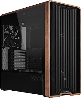 Корпус для компьютера Lian Li LANCOOL 217 из натурального орехового дерева, формат Mid-Tower ATX, с 5 предустановленными вентиляторами PWM (2x170 мм, 2x120 мм и 1x140 мм), гибкая система установки блока питания и кабелей — черный (LAN217X)