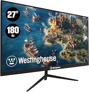Игровой монитор Westinghouse 27 дюймов, 180 Гц, 1 мс, поддержка AMD FreeSync, низкий уровень размытия изображения, IPS-дисплей Full HD 1080p, для офисных, компьютерных и консольных игр, со встроенными динамиками, 1x DisplayPort, 2x HDMI