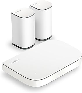 Многогигабитная система Wi-Fi Mesh Linksys Micro Mesh WiFi 6 | Подключение более 100 устройств | Площадь до 5000 кв. футов | Скорость до 3,0 Гбит/с | Комплект из 3 устройств | Приложение не требуется | Выпуск в 2024 году