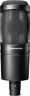 Студийный конденсаторный микрофон Audio-Technica AT2020 с кардиоидной диаграммой направленности и разъемом XLR, идеально подходит для использования в проектных и домашних студиях.