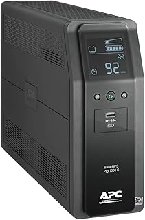 Источник бесперебойного питания APC 1000VA с синусоидальной волной, резервный аккумулятор и защита от перенапряжения, резервный источник питания BR1000MS с AVR, (2) USB-порта для зарядки.
