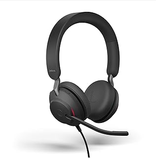 Проводные наушники Jabra Evolve2 40 UC, USB-A, стерео, черные – гарнитура для удаленной работы, звонков и прослушивания музыки, повышенный комфорт в течение всего дня, пассивное шумоподавление, оптимизированы для работы с UC и имеют разъем USB-A.