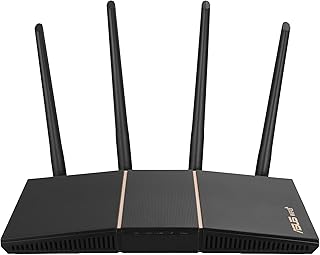 Маршрутизатор ASUS AX3000 WiFi 6 (RT-AX57) — двухдиапазонный гигабитный беспроводной интернет-маршрутизатор, игры и стриминг, совместимость с AiMesh, пожизненная защита от утечки данных, родительский контроль, MU-MIMO, OFDMA.