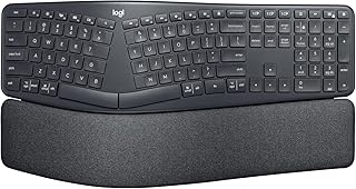 Беспроводная эргономичная клавиатура Logitech Ergo K860 с подставкой для запястий — разделенная раскладка для Windows/Mac, подключение по Bluetooth или USB (восстановленная).