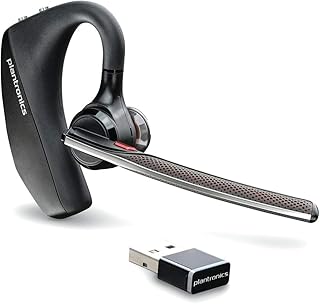 Plantronics - Voyager 5200 UC (Poly) - Bluetooth одноушная (моноакустическая) гарнитура - Совместимость с USB-A для подключения к ПК и/или Mac - Работает с Teams, Zoom и другими программами - Шумоподавление