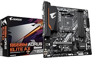 Материнская плата GIGABYTE B550M AORUS Elite AX (версия 1.3), поддерживает процессоры AMD AM4 Ryzen 5000, Micro-ATX, DDR4, один M.2-разъем, SATA 6 Гбит/с, Realtek GbE LAN, PCIe 4.0