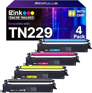 Совместимые с принтерами Brother тонер-картриджи E-Z Ink, 4 шт., увеличенного ресурса, для моделей MFC-L3780CDW, HL-L3280CDW, MFC-L3720CDW, HL-L3220CDW, HL-L3295CDW, HL-L8245CDW, TN-229, TN229 B/C/M/Y (4 шт.)