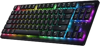 Беспроводная игровая клавиатура Razer DeathStalker V2 Pro TKL: низкопрофильные оптические переключатели Linear Red - беспроводная связь HyperSpeed ​​и Bluetooth - RGB-подсветка Chroma - до 200 часов работы от батареи Snap Tap