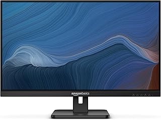 Монитор Amazon Basics IPS 75 Гц с технологией AOC, разрешением Full HD 1080p, входами HDMI, DisplayPort и VGA, совместимостью с VESA, встроенными динамиками, подходит для офиса и дома, 27 дюймов, черный.