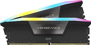 Оперативная память CORSAIR VENGEANCE RGB DDR5 32 ГБ (2x16 ГБ) 6400 МГц CL36-48-48-104 1,35 В Intel XMP 3.0 для настольных компьютеров - черная (CMH32GX5M2B6400C36)
