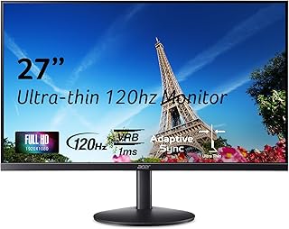 Acer SB273 G0bi 27-дюймовый IPS-монитор с разрешением Full HD (1920 x 1080), ультратонкий, безрамочный, для игр и работы | Поддержка Adaptive-Sync (совместимость с FreeSync) | Частота обновления до 120 Гц | Время отклика 1 мс (VRB) | Функция наклона | Порты HDMI и VGA