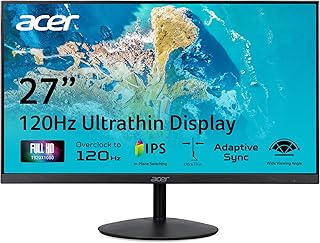Acer SB270 G0bi 27-дюймовый IPS-монитор с разрешением Full HD (1920 x 1080), ультратонкий, безрамочный, для игр и работы | Поддержка Adaptive-Sync (совместимость с FreeSync) | Частота обновления до 120 Гц | Время отклика 1 мс (VRB) | Наклон | Порты HDMI и VGA
