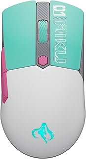 Беспроводная мини-мышь TUF Gaming Hatsune Miku Edition — легкая, симметричная игровая мышь весом 65 г с тремя режимами подключения, сенсором 12 000 dpi и механическими переключателями с ресурсом 100 миллионов нажатий.