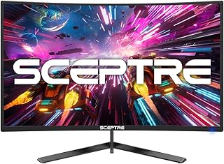 Игровой изогнутый монитор Sceptre 24 дюйма, 1080p, до 165 Гц, DisplayPort, HDMI, 99% sRGB, AMD FreeSync, встроенные динамики, черный (C248B-FWT168)