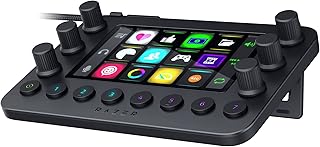 Контроллер Razer Stream: универсальная клавиатура для стриминга - 12 тактильных клавиш типа «выкидной нож» - 6 аналоговых регуляторов с тактильной отдачей - 8 программируемых кнопок - разработан для совместимости с ПК и Mac