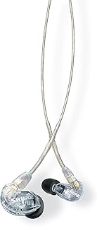 Проводные наушники Shure SE215 PRO — профессиональные звукоизолирующие наушники, чистый звук и глубокие басы, один динамический микродрайвер, надежная фиксация в ухе, в комплекте чехол и комплект для подгонки — прозрачные (SE215-CL)