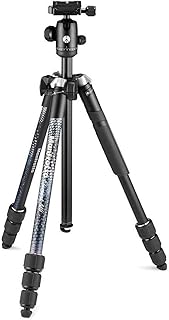 Manfrotto Element MII MKELMII4BK-BH, легкий алюминиевый штатив для путешествий, с сумкой для переноски, шаровой головкой, совместимой с Arca, 4-секционными ножками, поворотными фиксаторами, выдерживает нагрузку до 8 кг, подходит для беззеркальных и зеркальных камер, черный.
