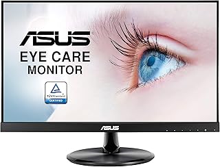 Монитор ASUS VP229Q 21,5 дюйма, Full HD 1080p, 75 Гц, IPS, FreeSync/Adaptive-Sync, Eye Care, HDMI DisplayPort VGA, безрамочный, крепление на стену VESA, черный.
