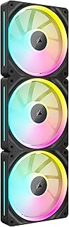 Комплект из трех вентиляторов CORSAIR iCUE Link LX120 RGB 120 мм PWM – двойная система подсветки – включает системный концентратор iCUE Link – технология CORSAIR AirGuide – черный