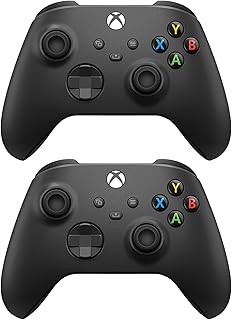 Комплект из двух беспроводных контроллеров Microsoft Xbox Core – черный (Carbon Black) – для Xbox Series X|S, Xbox One и устройств Windows.