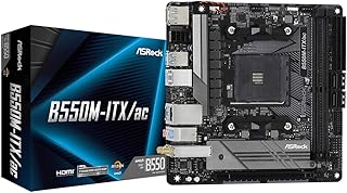 Материнская плата ASRock B550M-ITX/AC поддерживает процессоры AMD Ryzen™ 3-го поколения AM4 и будущие процессоры AMD Ryzen™ в форм-факторе Mini ITX.