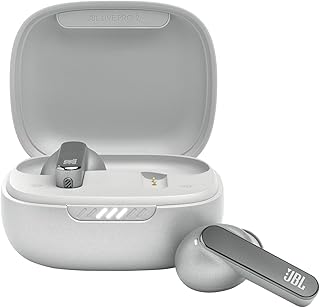 JBL Live Pro 2 — беспроводные наушники с шумоподавлением, до 40 часов воспроизведения с беспроводной зарядкой, 6 микрофонов для идеальных звонков, сенсорное и голосовое управление, водостойкость IPX5 (серебристый)