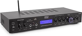5-канальный Bluetooth-ресивер и усилитель для домашнего кинотеатра Pyle для установки в стойку — усилитель для акустических систем мощностью 200 Вт с поддержкой MP3/USB/SD/AUX/FM — цифровой ЖК-дисплей ID3 — беспроводная потоковая передача — встроенный микрофонный вход — PDA7BU