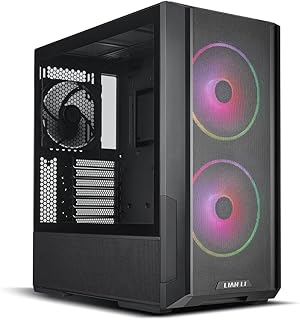 Корпус для ПК LIAN LI LANCOOL 216 E-ATX, игровой корпус Airflow Focus с RGB-подсветкой, сетчатыми панелями по всему периметру, двумя предустановленными вентиляторами 160 мм и одним 140 мм с ШИМ-управлением и инновационным кронштейном для вентилятора на задней панели PCIe (черный)