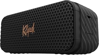 Портативная Bluetooth-колонка Klipsch Nashville с 2,25-дюймовыми широкополосными динамиками для объемного звучания на 360 градусов, степень защиты IP67 от пыли и воды, 24 часа воспроизведения для первоклассного звучания на живом концерте.