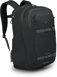 Рюкзак для ноутбука Osprey Proxima 30L Campus — удобный повседневный рюкзак с отдельными отделениями для техники, карманами для бутылок с водой и комфортной переноской — идеально подходит для школы, поездок на работу и путешествий, черный/серый