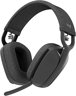Беспроводные легкие накладные наушники Logitech Zone Vibe 100 с микрофоном с шумоподавлением, усовершенствованная многоточечная Bluetooth-гарнитура, совместимы с Teams, Google Meet, Zoom, Mac/PC — графитовый цвет.