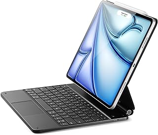 Чехол-клавиатура ESR для iPad Air 13 дюймов (M3/M2, 2025/2024) и iPad Pro 12,9 дюймов (3/4/5/6-го поколения) Magic Keyboard, удобная плавающая подставка Easy-Set Floating Cantilever Stand, высокоточный мультисенсорный трекпад, серия Rebound, черный.