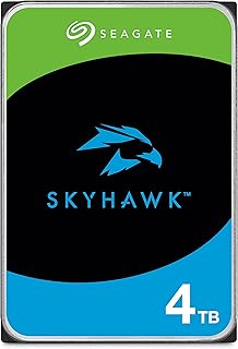 Внутренний видеонакопитель Seagate Skyhawk 4 ТБ – 3,5-дюймовый SATA 6 Гбит/с, 64 МБ кэш-памяти, для системы видеонаблюдения DVR NVR с функцией управления состоянием накопителя и встроенными службами восстановления (ST4000VXZ16/016)