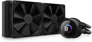 NZXT Kraken 240 - RL-KN-240-B1 - 240-мм система жидкостного охлаждения процессора AIO - Настраиваемый 1,54-дюймовый квадратный ЖК-дисплей для отображения изображений, показателей производительности и многого другого - Высокопроизводительная помпа - 2 вентилятора F120P - Черный