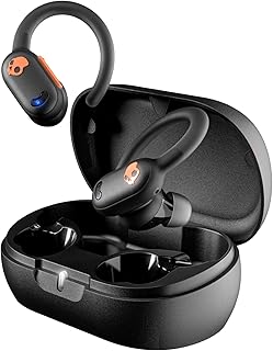 Беспроводные наушники Skullcandy Push ANC Active, Bluetooth, шумоподавление, 58 часов работы от батареи, надежная фиксация за ухом, защита от пота и воды, микрофон для iPhone и Android — черно-оранжевые