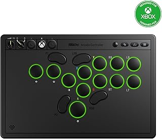 8BitDo — аркадный контроллер с полным набором кнопок для Xbox Series X|S, Xbox One и ПК, беспроводная связь 2,4 ГГц, низкопрофильные механические переключатели, программируемые кнопки, плата с возможностью горячей замены, RGB-подсветка — официально лицензированный продукт.