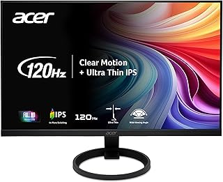 Acer R240Y G0bi 23,8-дюймовый IPS-монитор с разрешением Full HD (1920 x 1080), ультратонкий, для игр и работы | Поддержка Adaptive-Sync (совместимость с FreeSync) | Частота обновления до 120 Гц | Время отклика 1 мс (VRB) | 99% sRGB | Функция наклона | Порты HDMI и VGA