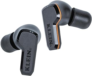 Беспроводные наушники Klein Tools AESEB2 Elite Bluetooth для работы на строительной площадке, защита слуха 25 дБ NRR, 24 часа воспроизведения, цифровой светодиодный дисплей.